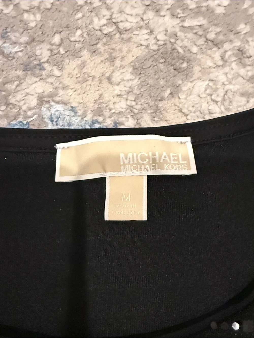 Michael Kors Black Short Sleeve Sequin Tee